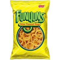 Premium snack Enjoy eating Funyuns Onion Flavoured rings 136 g ออเนียนเฟลเวอร์ ริงส์ (ข้าวโพดอบกรอบรสหัวหอม ตราฟันยันส์ 163 g)?? (1 Pack)