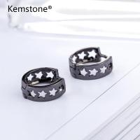 Kemstone Silver/Gold/Rose Gold/Black Hollow Five Star Fashion Hoop Earrings Jewelry for Women Fresh Style Creative Design