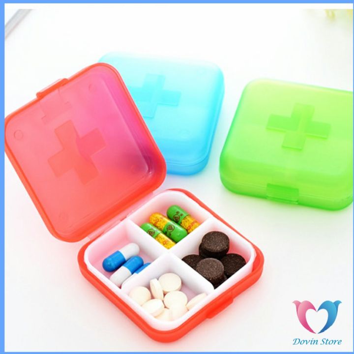 dovin-กล่องยา-มินิ-หลายช่อง-กล่องสีสันลูกกวาด-กล่องยาแบบพกพา-cross-packing-pill-box