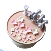 3/4Pcs/Lot Plum Blossom Flower Plunger Fondant Cutter Sugarcraft Cake Decorating Tools DIY Cookie Stamper Baking Accessories