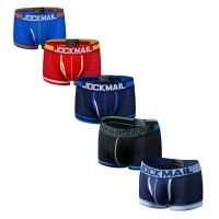 JOCKMAIL 5pcs Man Underpants Boxershorts Mesh Nylon Men Boxers Male Breathable Underwear Men’s Panties Soft Boxer