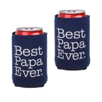 Loviver Funny Coolies-"Papa Ever" ของขวัญคุณปู่สามารถขวดคูลเลอร์เครื่องดื่มเย็น-สีกรมท่า