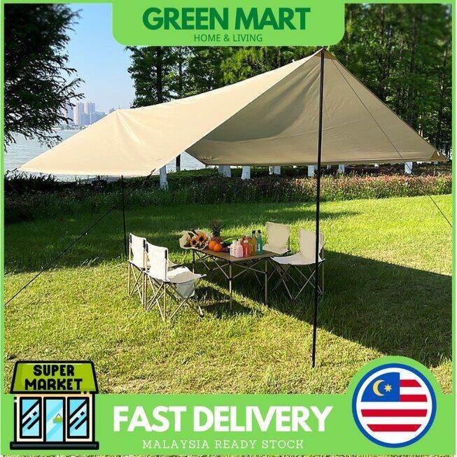 𝘎𝘙𝘌𝘌𝘕 𝘔𝘈𝘙𝘛 Waterproof Tent Tarp Rain Sun Shade Hammock Shelter Camping