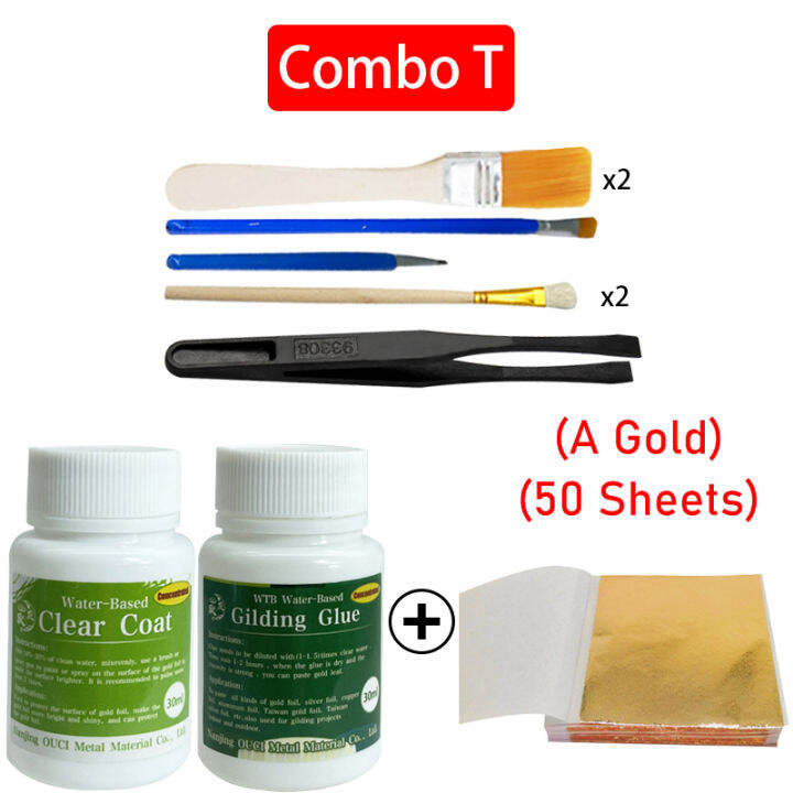 Gilding Glue Gold Foil Sheets For Arts Craft Paper Powder Gold Leaf