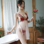 Váy Ngủ Nữ Hai Dây Phối Thêu Hoa Sexy Gợi Cảm Quyến Rũ thumbnail