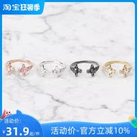 The new authentic rear icon Vivienne Westwood Empress Dowager Vivienne flash diamond ring vivienne double diamond open ring simple and versatile ring couple fashion