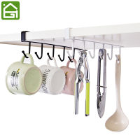 【CW】Kitchen Storage Rack ตู้แขวนถ้วยกาแฟ Organizer ตู้เสื้อผ้าเสื้อผ้าชั้นแขวนตู้เสื้อผ้าแก้วผู้ถือ6 Hooks