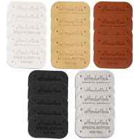 100Pcs Faux Leather Tags for Clothes Handmade Gift Handcraft Faux Leather Labels DIY Sewing Tags Garment Accessories