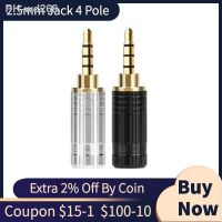 2pcs Jack 2.5 mm Headphone Plug Connectors 4 Poles Stereo Male Audio Terminal For Soldering Earphone Cable Gold Plated Assembly