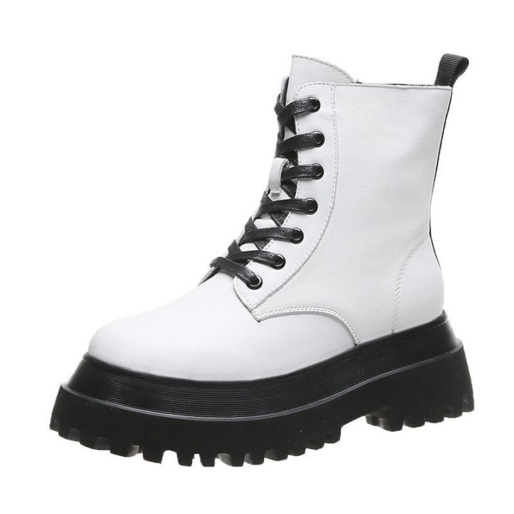 พร้อมส่งจากไทย-white-martin-boots-รองเท้าบูทหนังสีขาว-สูง-7-ซม