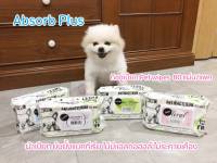 ทิชชู่เปียก Absorb Pet wipes ผ้าเปียก ยับยั้งแบคทีเรีย ไม่มีแอลกอฮอล์ ไม่ระคายเคือง 80 แผ่น/แพค กลิ่นอโลเวรา