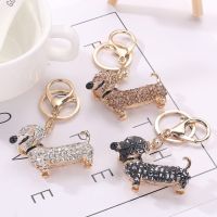 Superior Home Shop Bling Crystal Dog Dachshund Keychain Purse Pendant Car Holder Key Ring