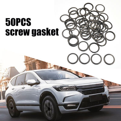 50pcs Metal Gaskets Oil Drain Plug Crush Washer Oil Sump Drain Pan Screw Gaskets Car Replacement Parts