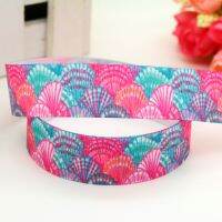 【CC】 7/8  39;  39; 5yards  shell printed grosgrain ribbon headwear hair bow diy decoration Wholesale 22mm E1140