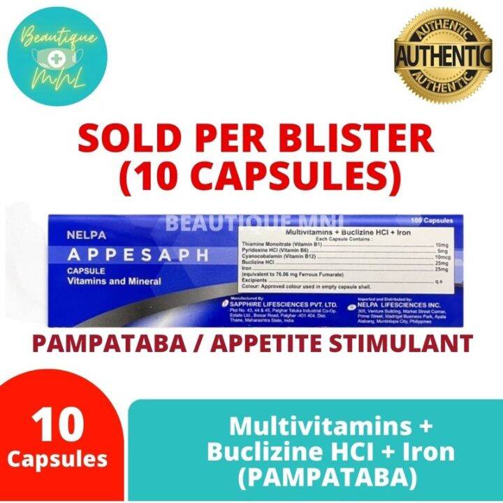 Multivitamins Buclizine HCl Iron APPESAPH Appetite Stimulant Pampataba