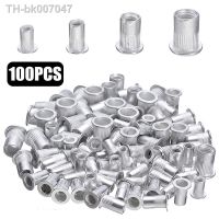 ▦♙▦  100pcs Steel Aluminum Rivet Nuts Kit Threaded Rivet Nut Inserts Rivnut Nutsert M4 M5 M6 M8 Mixed Kit Set Repairing Tools