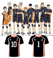 Haikyuu!! Anime Jersey Cosplay Costume Karasuno High School Volleyball T-shirt Short Sleeve Sport Uniform Tee Hinata Shoyo Haikyu T Anime Clothing