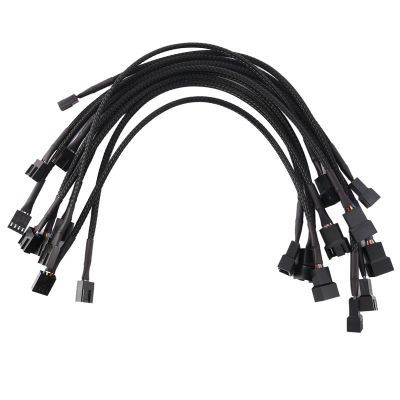 10PCS 4 Pin PWM Fan Extension Power Cable Connector Case Male to Female Extending Cables Compatible with 4 Pin/3Pin Fan