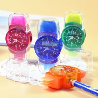 Creative Watch Shape Pencil Sharpener Brush Rubber Kawaii Sharpener 3 In 1 Combination точилка для карандашей