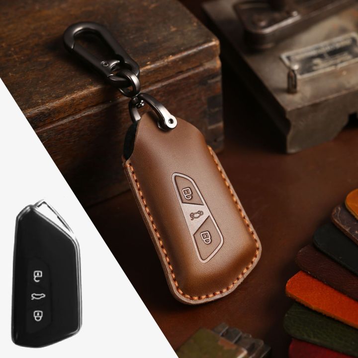 leather-car-accessories-key-cover-case-fob-shell-for-volkswagen-vw-golf-8-id-6x-crozz-mk8-for-skoda-2018-holder-keychain-bag