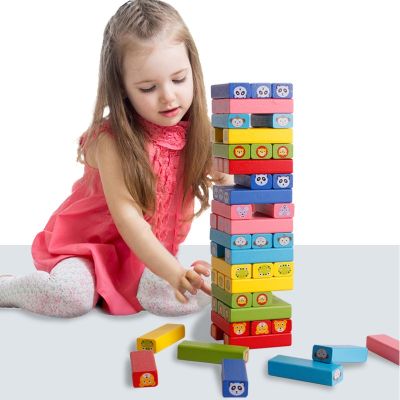 [COD] Wholesale 54 Blocks 0.83 Children Stacking Towers Board Game Educational