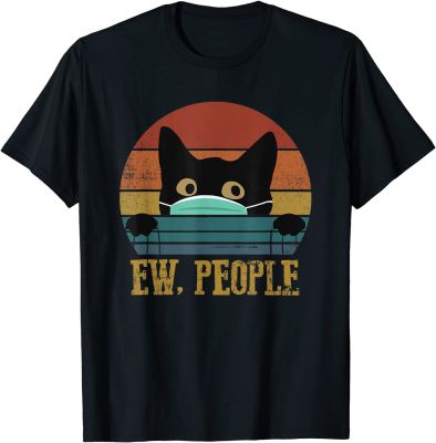 Ew People Black Cat Funny Vintage T-Shirt Funny Tops T Shirt Cotton Mens Top T-shirts Short Sleeve Fashion Tees