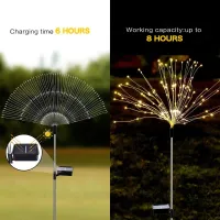 Outdoor Solar Garden Lights Decorative Landscape Light DIY Flowers Fireworks for Walkway Pathway Backyard Christmas Party Decor