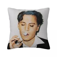 [FAZOZO Home Textile Store] Johnny Depp ปลอกหมอนพิมพ์โพลีเอสเตอร์ปลอกหมอนอิงตกแต่งภาพยนตร์ Star ปลอกหมอน Home Drop Shipping 45x45cm