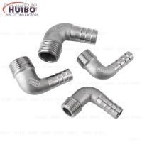 1pcs 1/8 quot; 1/4 quot; 3/8 quot; 1/2 quot; 3/4 quot; 1 quot; -2 quot; BSPT Male 6mm 60mm Hose Barb Elbow 90 Deg 304 Stainless Steel Nipple Pipe Fitting Connector