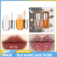 2Pcs Lip Plumping Liquid โปร่งใส Moisturizing Hydrating Capsules-Shaped Lip Enhancer Lip Set Box