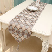 Europe Luxury Table Runner Table Runners New Classical Plaid Geometric Relieffor Wedding Party Geometric Tablecloth Bedcloth