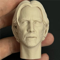 Unpainted 16 Scale Keanu Reeves Head Sculpt รุ่นสำหรับ Action Figure ตุ๊กตาทหารอุปกรณ์เสริมภาพวาดการออกกำลังกาย No.182