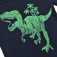 Kids Summer Pyjamas Set Boys Dinosaur Pjs Short Sleeve Pajama Cotton Sleepwear Dino Nightwear Children Outfit Age 2-7T