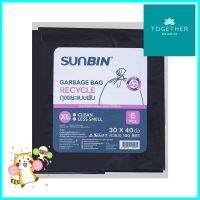 ถุงขยะหนา SUNBIN 30X40 นิ้ว 6 ใบ สีดำTHICK GARBAGE BAGS SUNBIN 30X40IN BLACK 6PCS **บริการเก็บเงินปลายทาง**