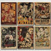 [559 MNXBZVMWS ร้อน]☍✖Fight Club/Pulp Biction หนังคลาสสิกคราฟท์กระดาษโปสเตอร์บาร์คาเฟ่ห้องนั่งเล่นจิตรกรรมตกแต่งติดผนังห้องรับประทานอาหาร