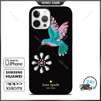 KateSpade 089 Flower Bird Phone Case for iPhone 14 Pro Max / iPhone 13 Pro Max / iPhone 12 Pro Max / XS Max / Samsung Galaxy Note 10 Plus / S22 Ultra / S21 Plus Anti-fall Protective Case Cover