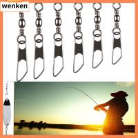 WENKEN 50pcs แบบพกพา คุณภาพสูง ทนทาน บาร์เรลหมุน สแตนเลส ตกปลา Connector สแน็ปแขวน