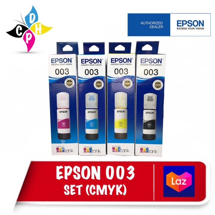 Epson 003 Ink 65ml Black Cyan Magenta Yellow Set Lazada Ph 1758