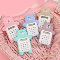 Mini Cartoon Digital Calculator Basic Standard Calculator 8-Digit LED Display Pocket Size Calculator Keychain for Student School Calculators