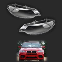 โคมไฟหลอดไฟหน้าเลนส์เคสกันกระแทกไฟหน้ารถสำหรับ BMW E71 X6 2008-2014คู่2009 2010 2012 2013