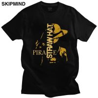 2022 Vintage Luffy T Men Soft Anime Straw Hat Pirate Tee แขนสั้นพิมพ์ Tshirt Idea