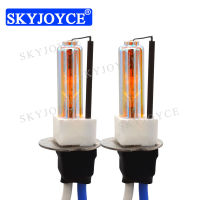 SKYJOYCE 1 Pair 12V 35W 55W H3C Ceramics HID Bulb 3000K Yellow 4300K 6000K Metal Holder Base H3C HID Bulb Car Headlight HID Bulb