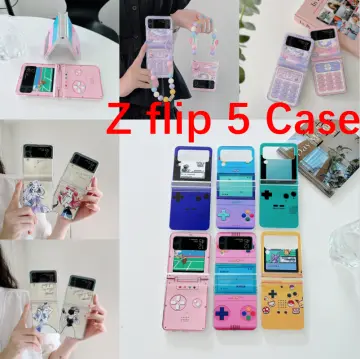 Galaxy Z Flip 5 Case,cute Bear Vertical Pattern Hinge Protection Cases For Samsung  Galaxy Z Flip 5 With Bracelet