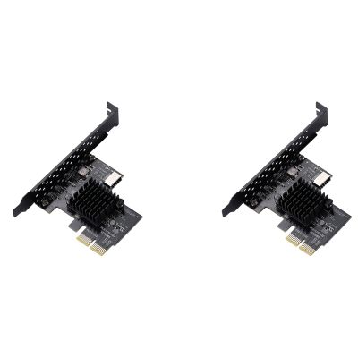 2X PCI-E 2X to USB3.1 A-Key Gen2 Front Type-E Expansion Card,10Gbps Type-E 20-Pin Front Panel Connector Riser Card