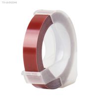 ☏▦ 3D Plastic Embossing Label Tape Refill for DYMO 12965 1610 Label Maker with 3/8 Inchx 9.8 feet 1 Roll Maroon