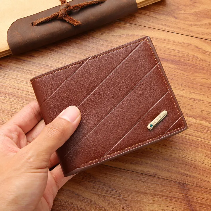 zhongloul-กระเป๋าเงินหนัง-pu-มินิมัลลิสต์สำหรับผู้ชายวินเทจกระเป๋าสตางค์ขนาดเล็กผู้ที่ใส่บัตรเครดิตสีล้วนกระเป๋าการเปลี่ยนแปลงเงิน
