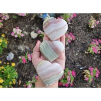 1Pc Natural Pink Banded Calcite Heart Shape, Pakistan Pink Banded Onyx, Meditation Stone, Healing Crystals.