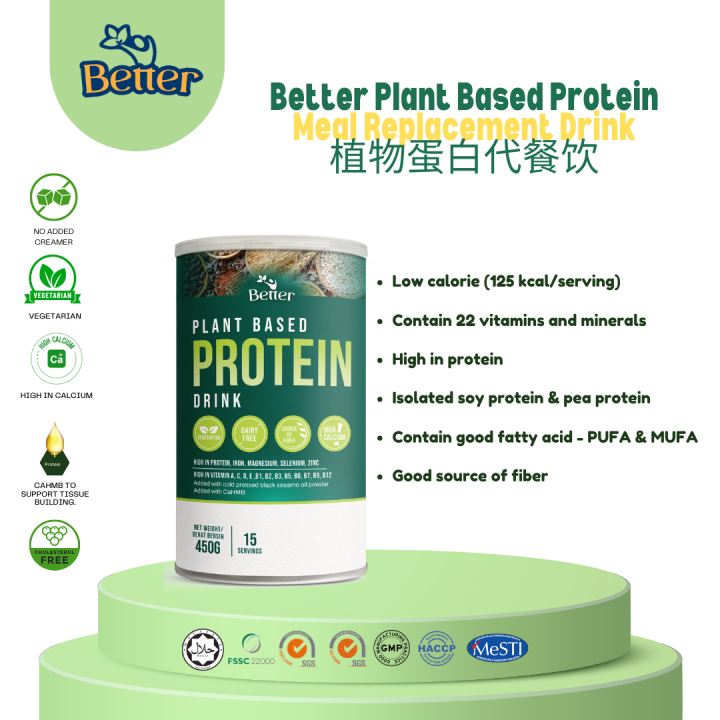 Better Protein Shake Powder 450g (Plant Based Protein). Suitable as a