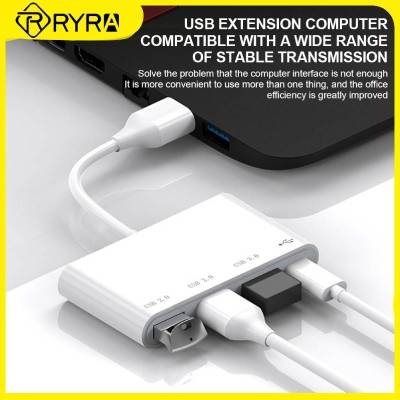 RYRA USB3.0 4 In 1/2.0ฮับอะแดปเตอร์หลายตัวแยกพอร์ตฮับแท่นวางอุปกรณ์ Type C ฮับด็อกต่อขยาย Extender USB C Hub PC แล็ปท็อป Feona