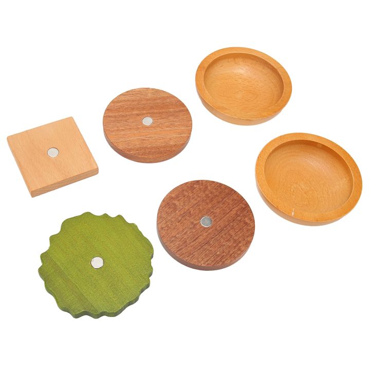 wood-drink-coasters-heat-insulation-practical-hamburger-coaster-set-eco-friendly-exquisite-with-magnet-for-kitchen